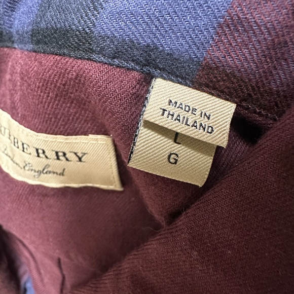 NWT! Rare! Burberry Men's Cotton Poplin Sport Shirt In Dark Elderberry Size L - Picture 10 of 11